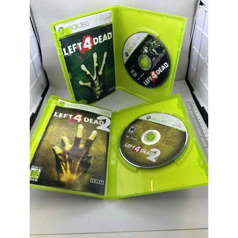 Left 4 Dead 1 & 2 Microsoft Xbox 360 Video Game Bundle Vintage Retro Gaming